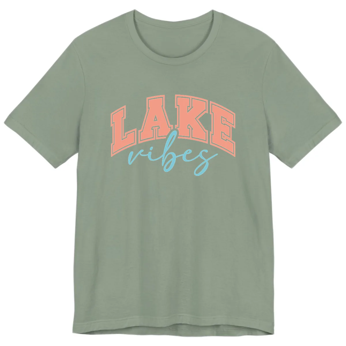 Lake Vibes Arch Design Premium T-Shirt in Sage