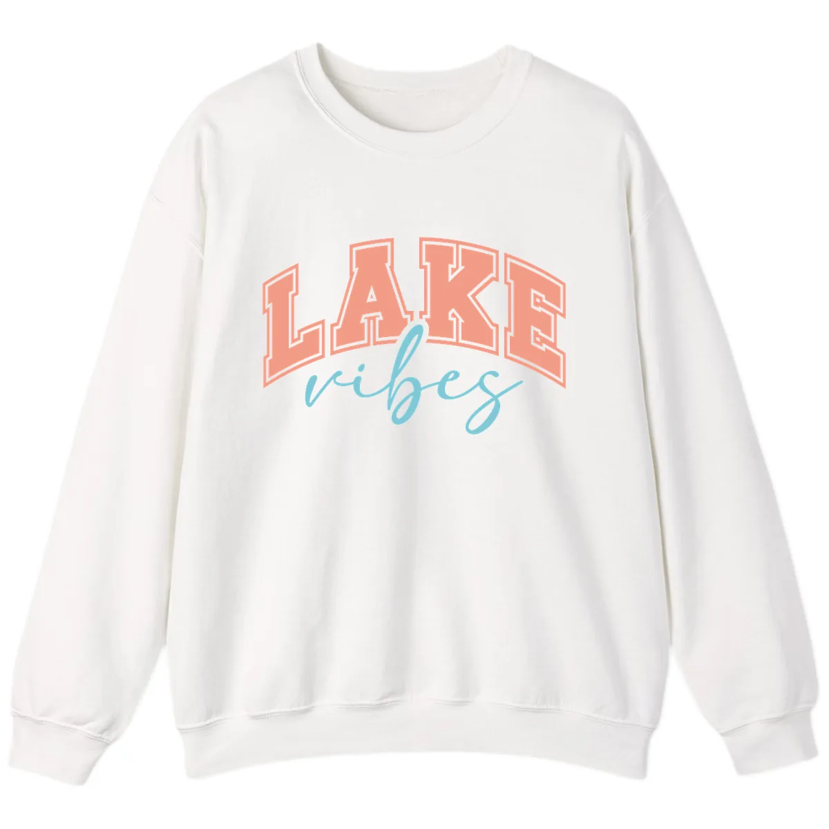 Lake Vibes Arch Design Sweatshirt in White