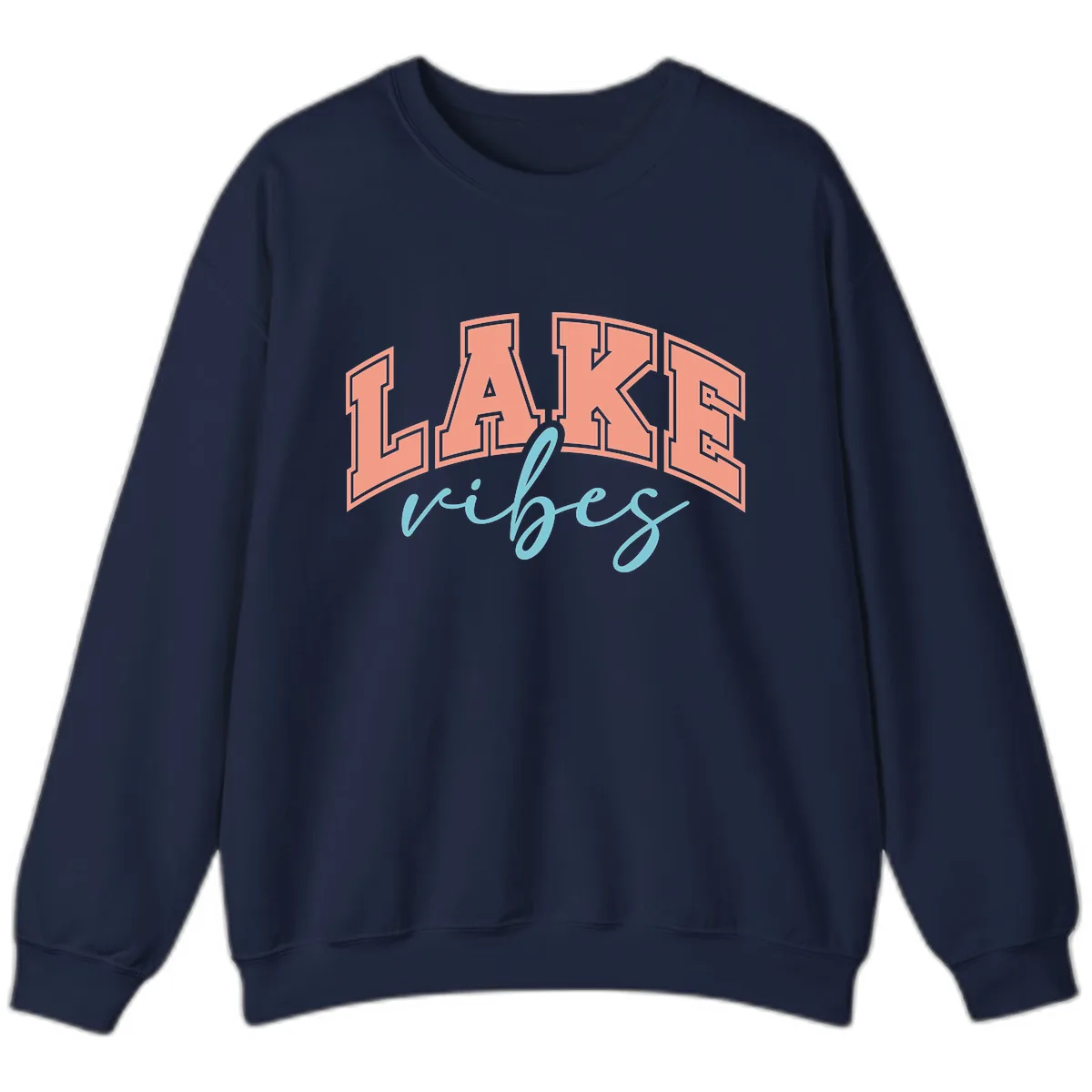 Lake Vibes Arch Design Sweatshirt in Navy