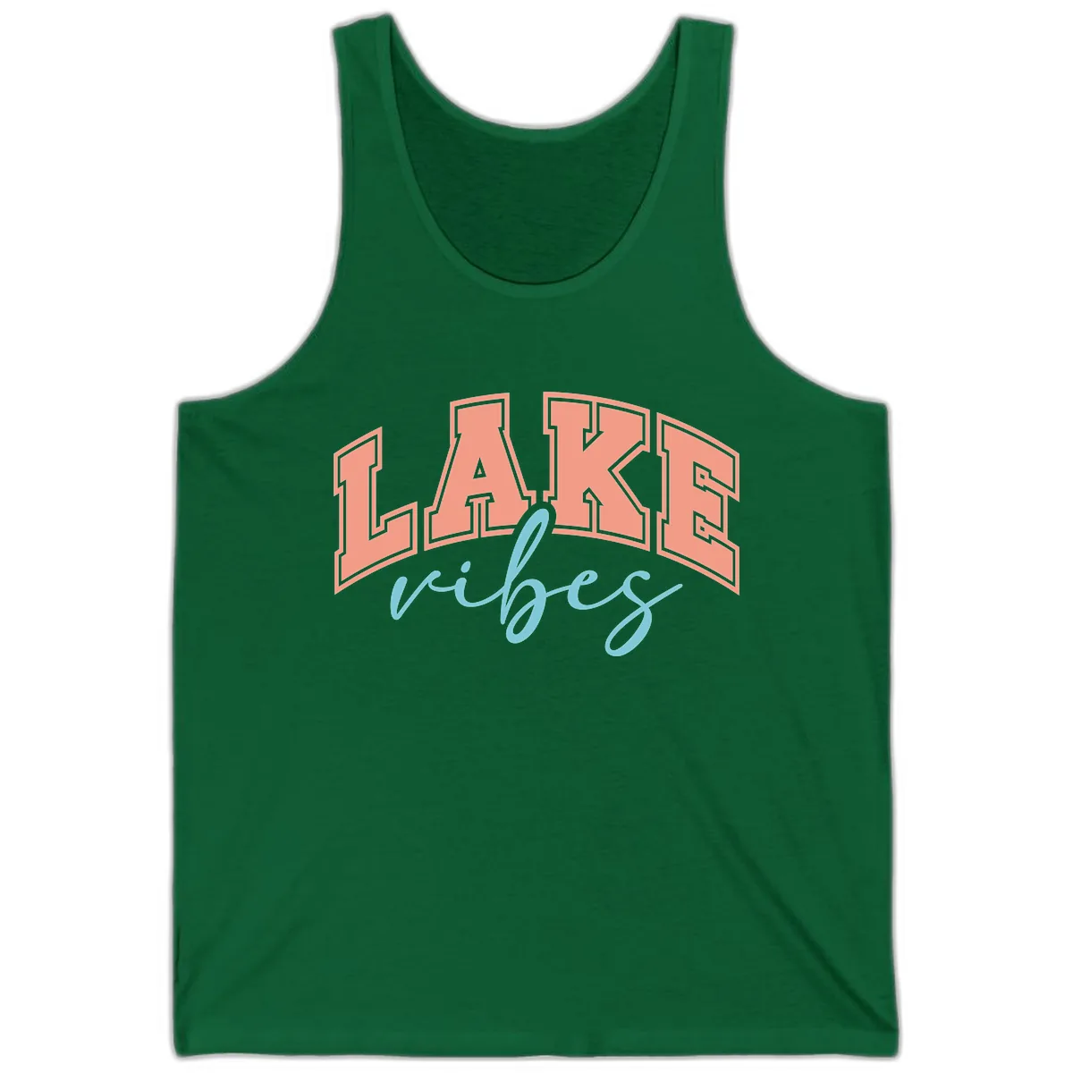 Lake Vibes Arch Design Tank in Kelly