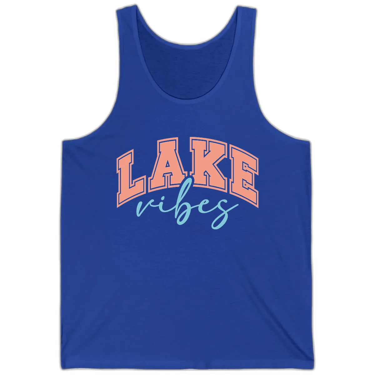 Lake Vibes Arch Design Tank in True Royal