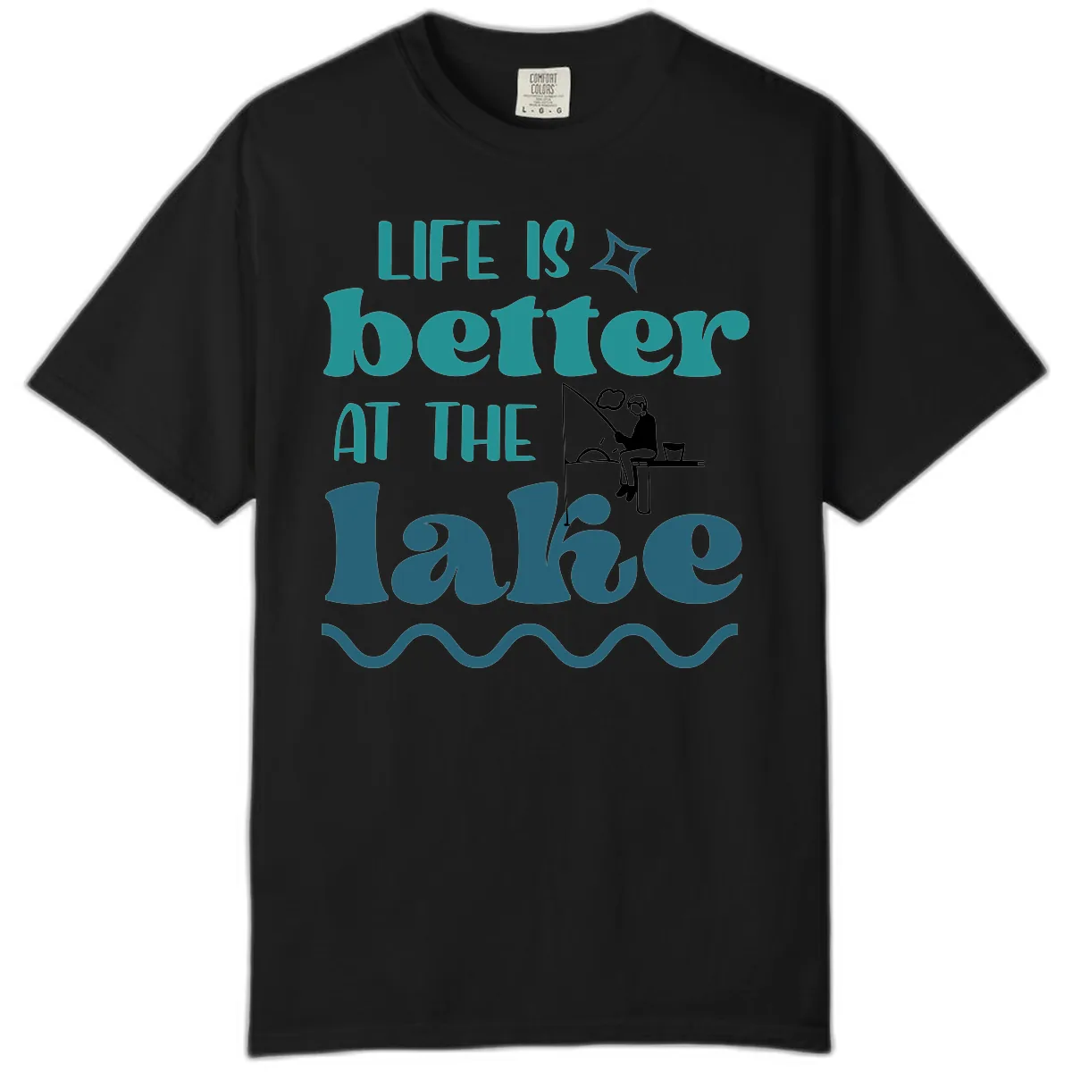 Life Is Better At The Lake Design Comfort Color in Black