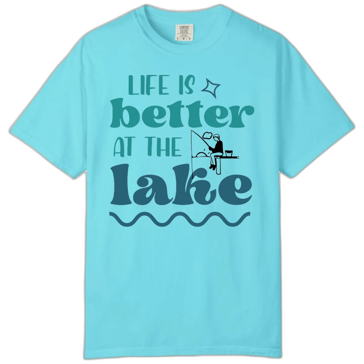 Life Is Better At The Lake Design Comfort Color in Lagoon Blue