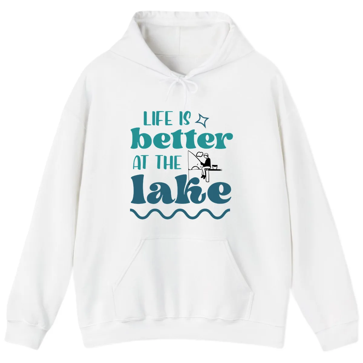 Life Is Better At The Lake Design Hoodie in White