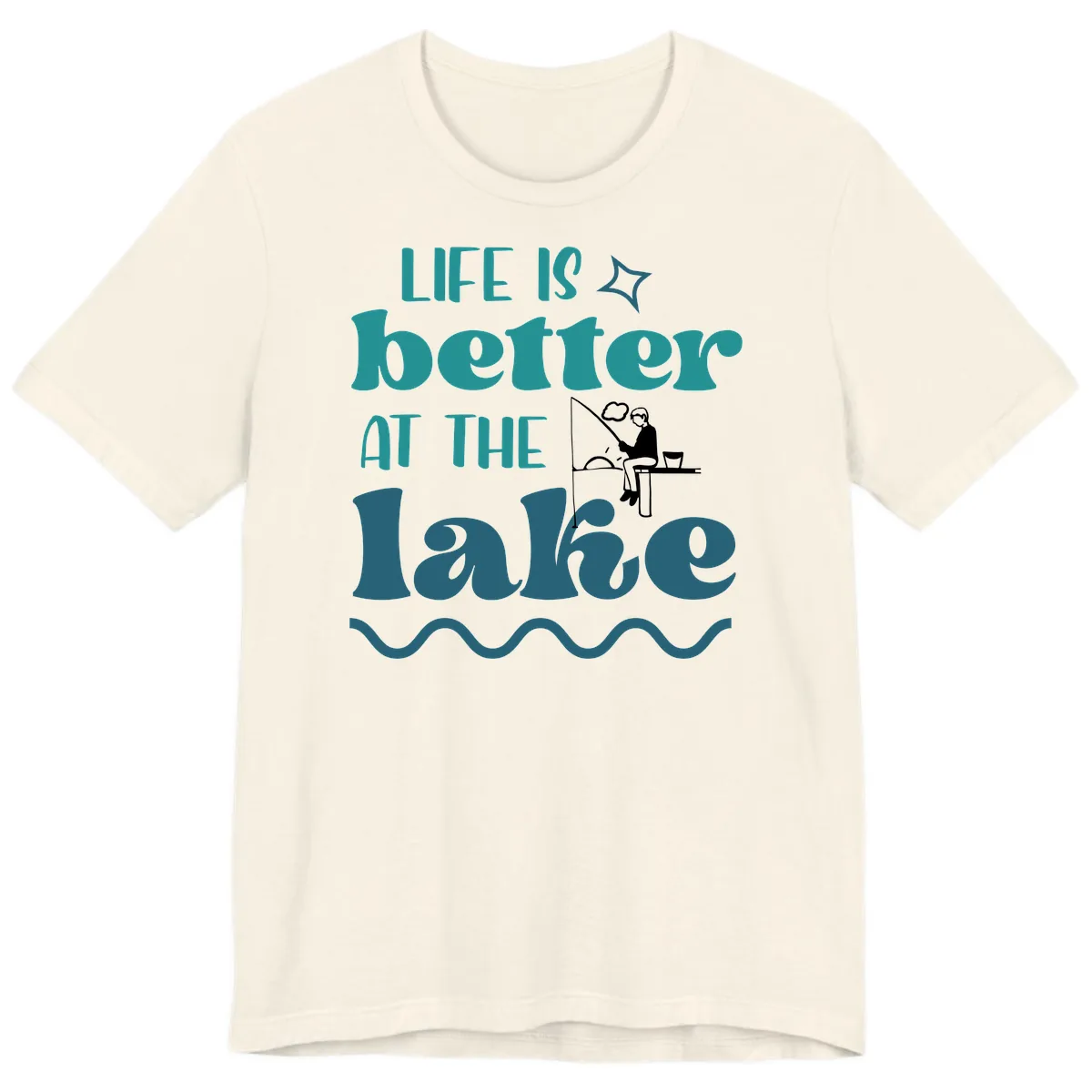 Life Is Better At The Lake Design Premium T-Shirt in Natural
