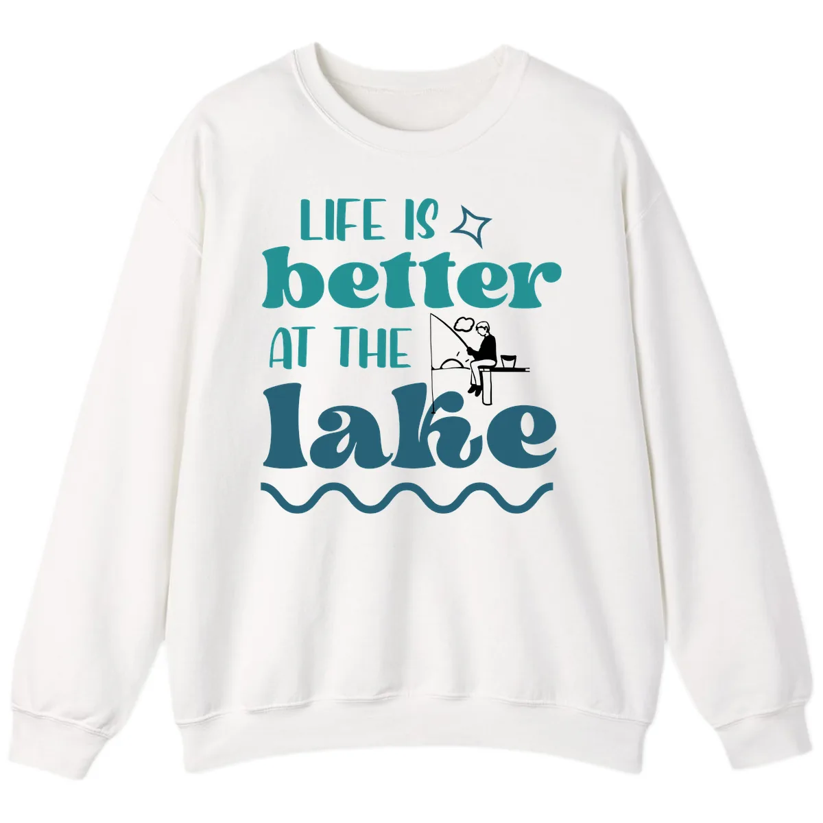 Life Is Better At The Lake Design Sweatshirt in White