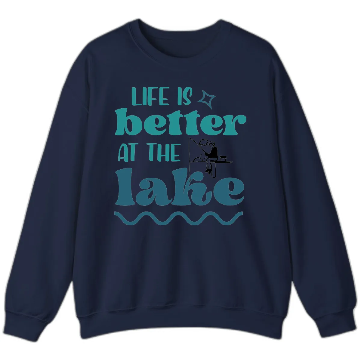 Life Is Better At The Lake Design Sweatshirt in Navy
