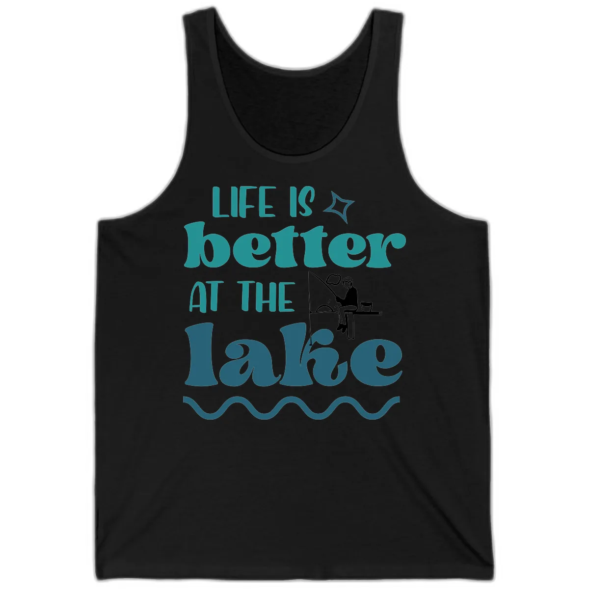 Life Is Better At The Lake Design Tank in Black