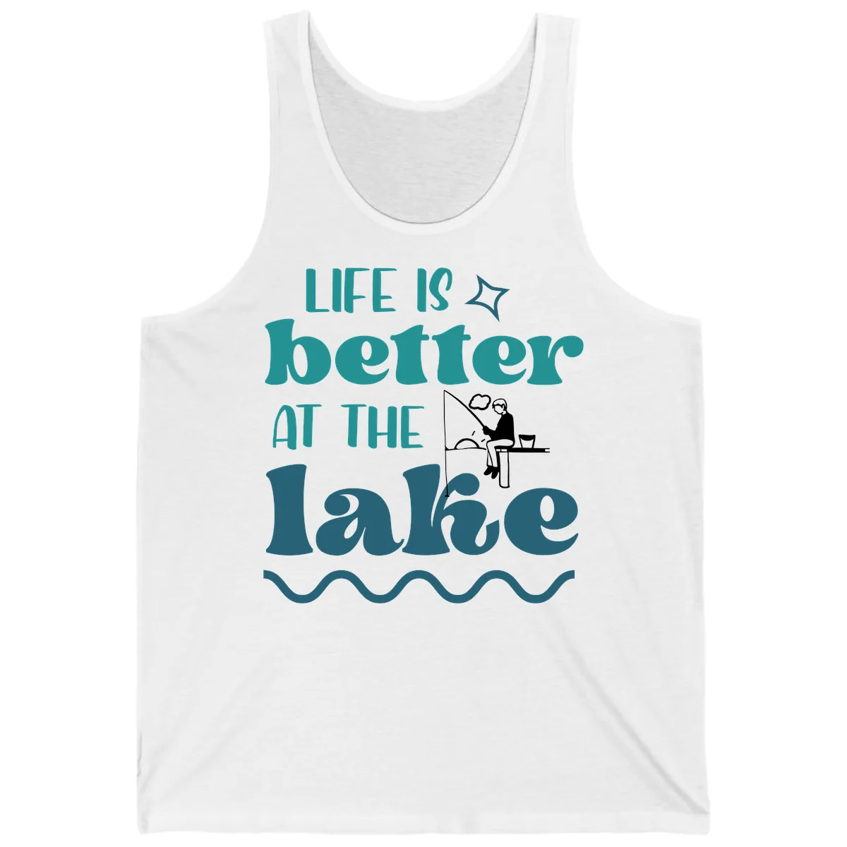 Life Is Better At The Lake Design Tank in White