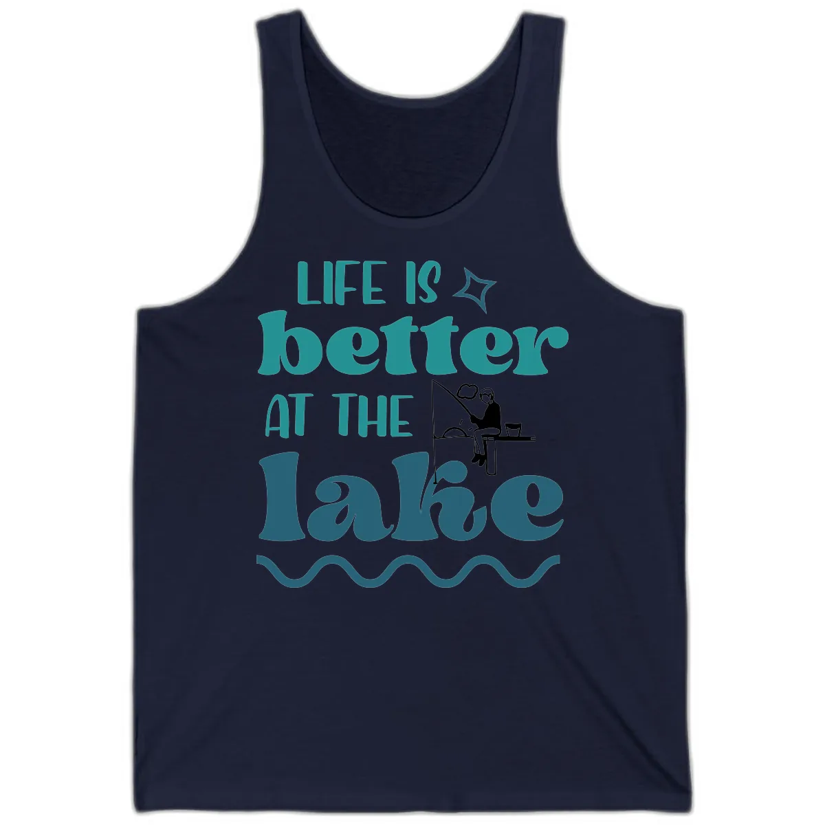 Life Is Better At The Lake Design Tank in Navy