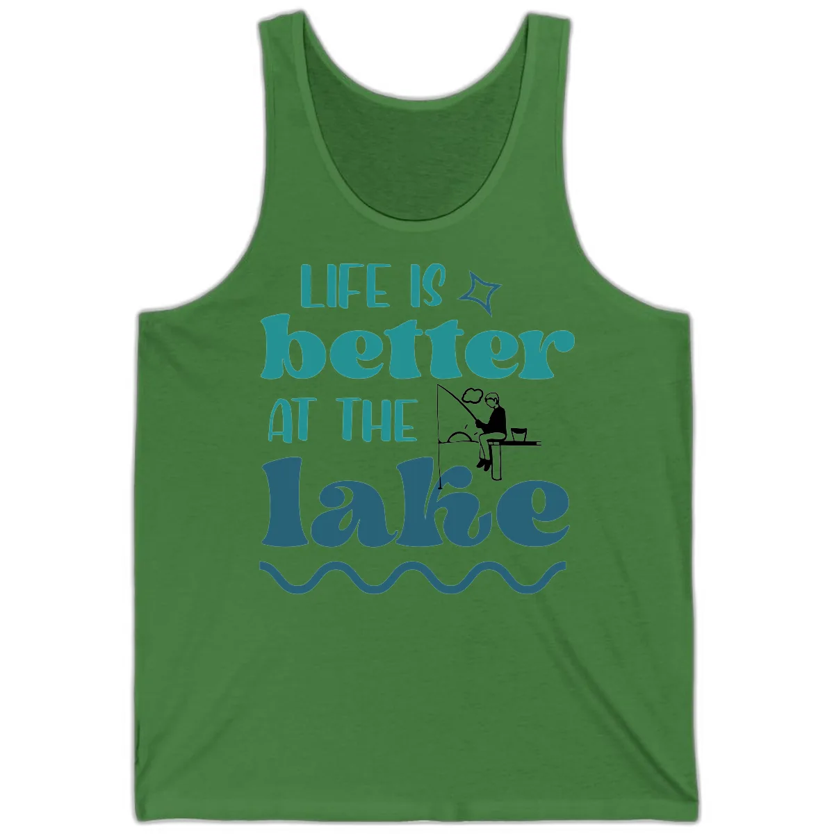Life Is Better At The Lake Design Tank in Leaf