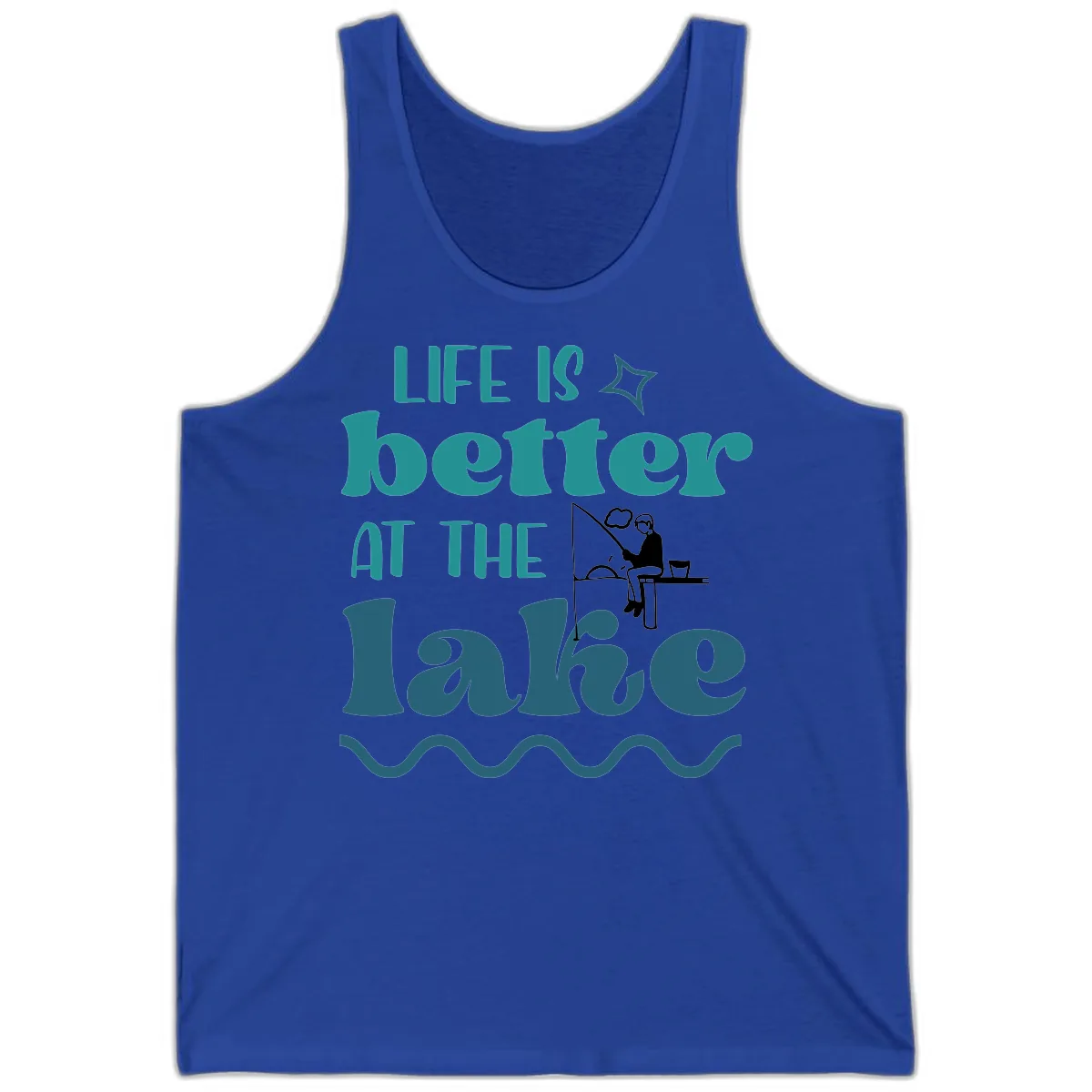 Life Is Better At The Lake Design Tank in True Royal