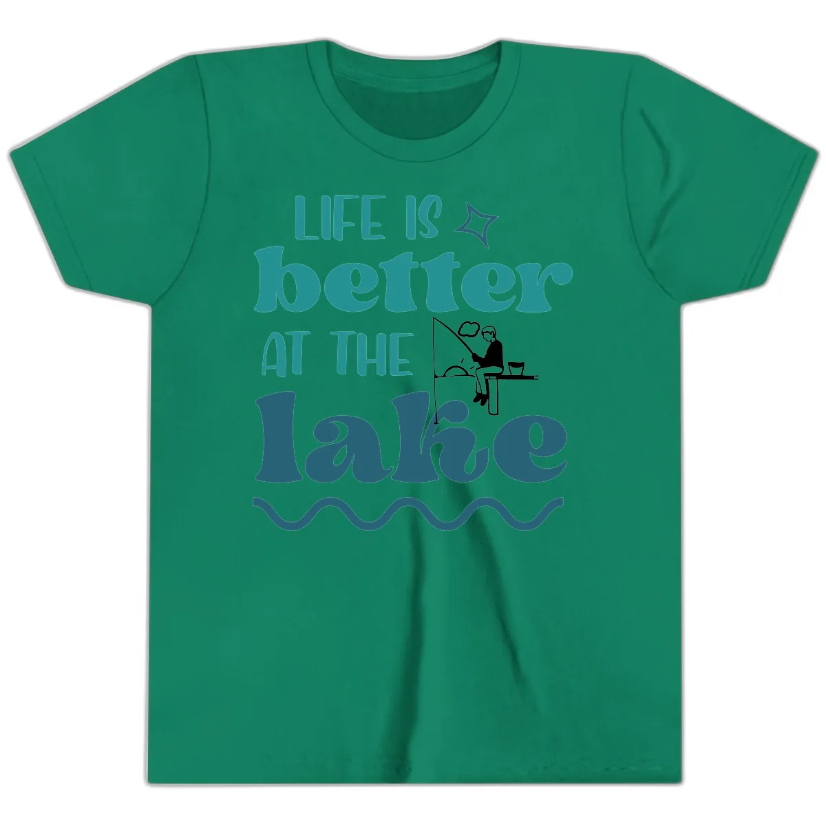 Life Is Better At The Lake Design Youth T-Shirt in Kelly