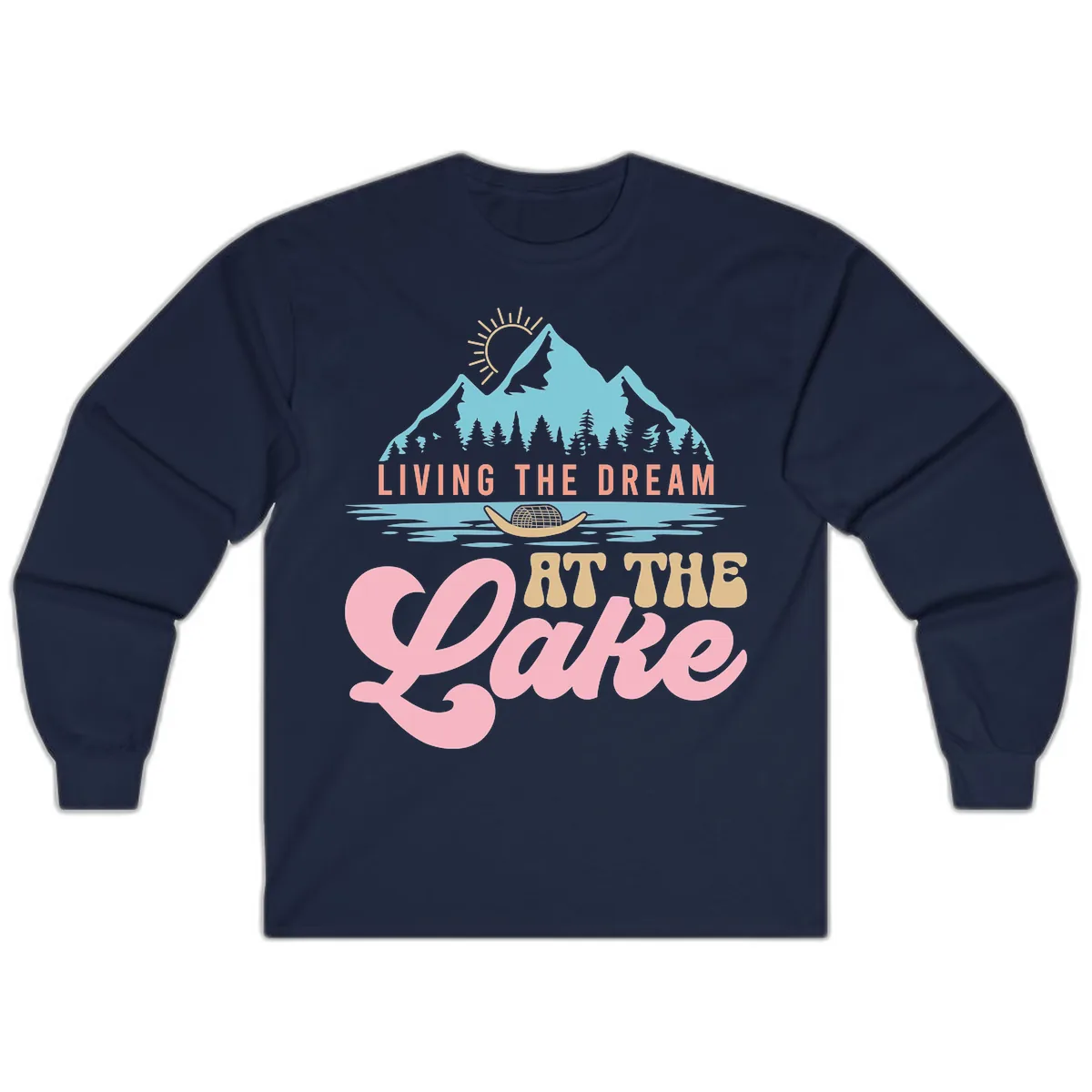 Living The Dream At The Lake Long Sleeve in Navy