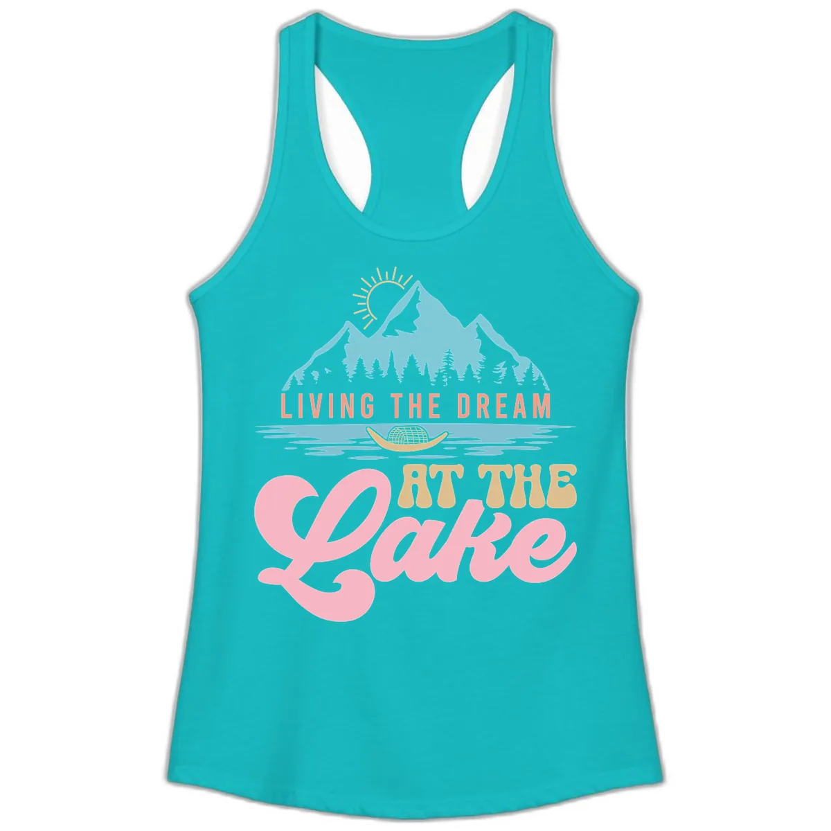 Living The Dream At The Lake Ladies Tank in Tahiti Blue