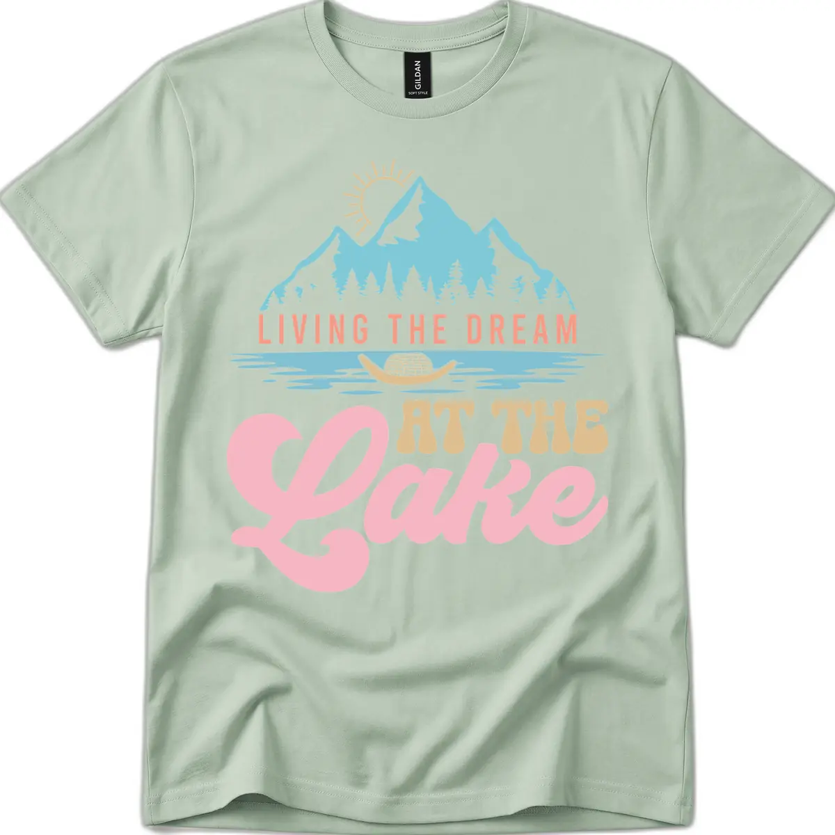 Living The Dream At The Lake T-Shirt in Sage