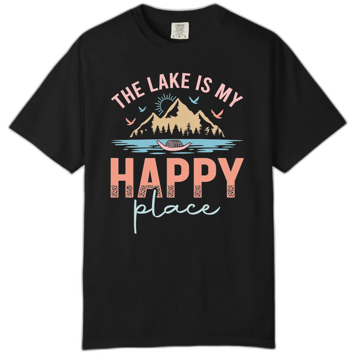 The Lake Is My Happy Place Comfort Color in Black