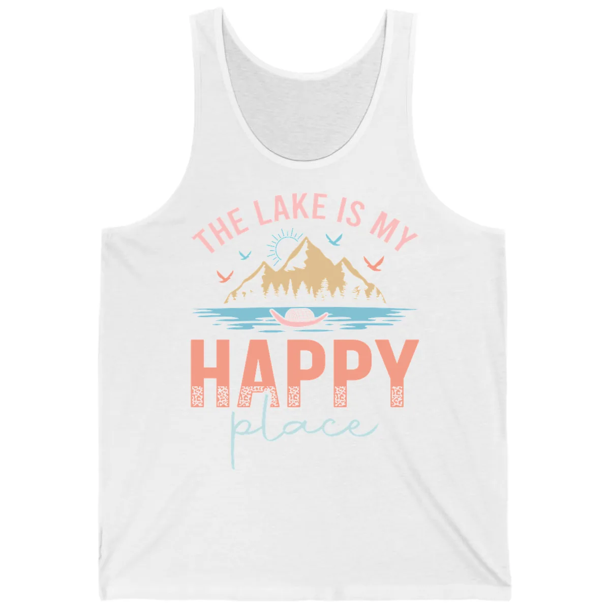 The Lake Is My Happy Place Tank in White