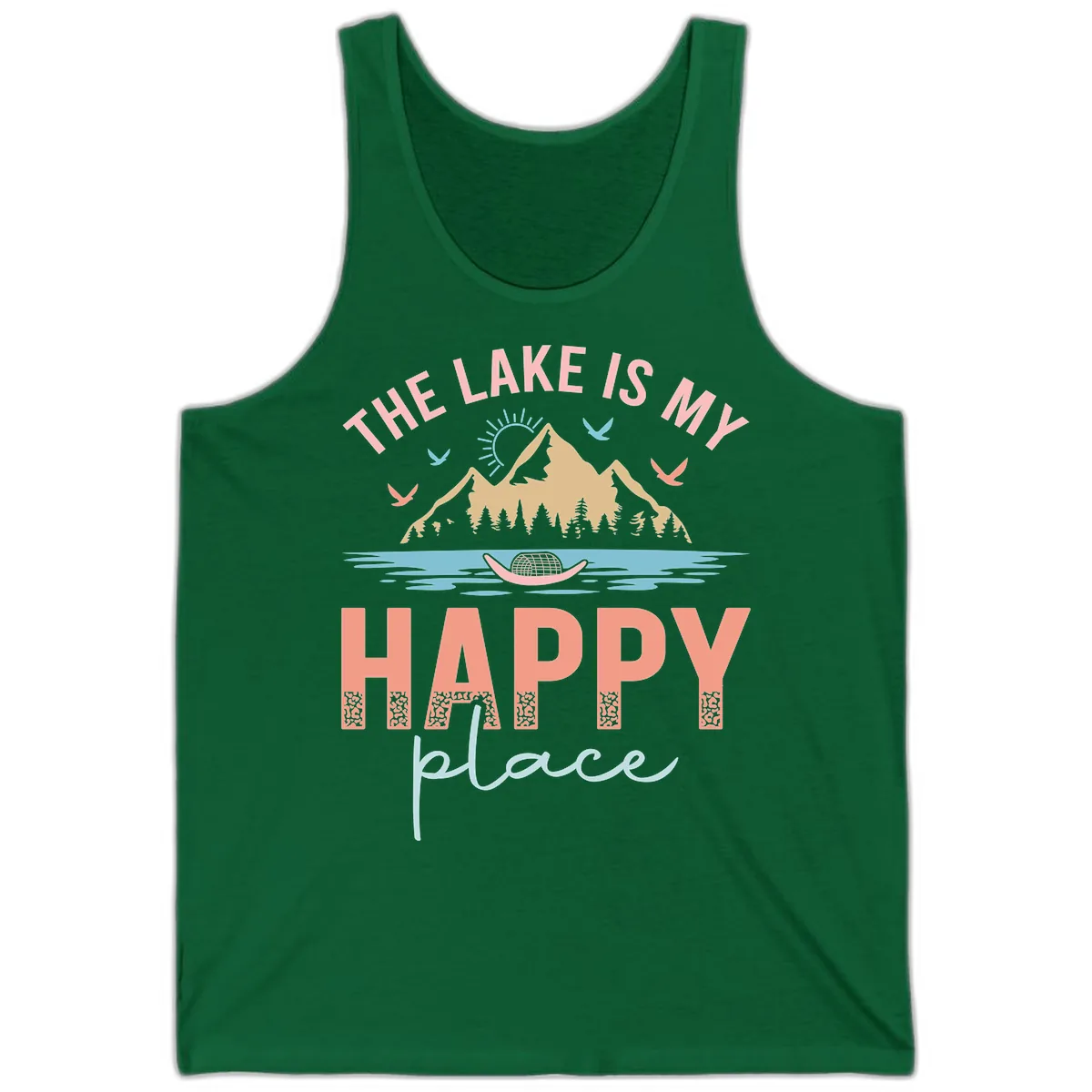 The Lake Is My Happy Place Tank in Kelly
