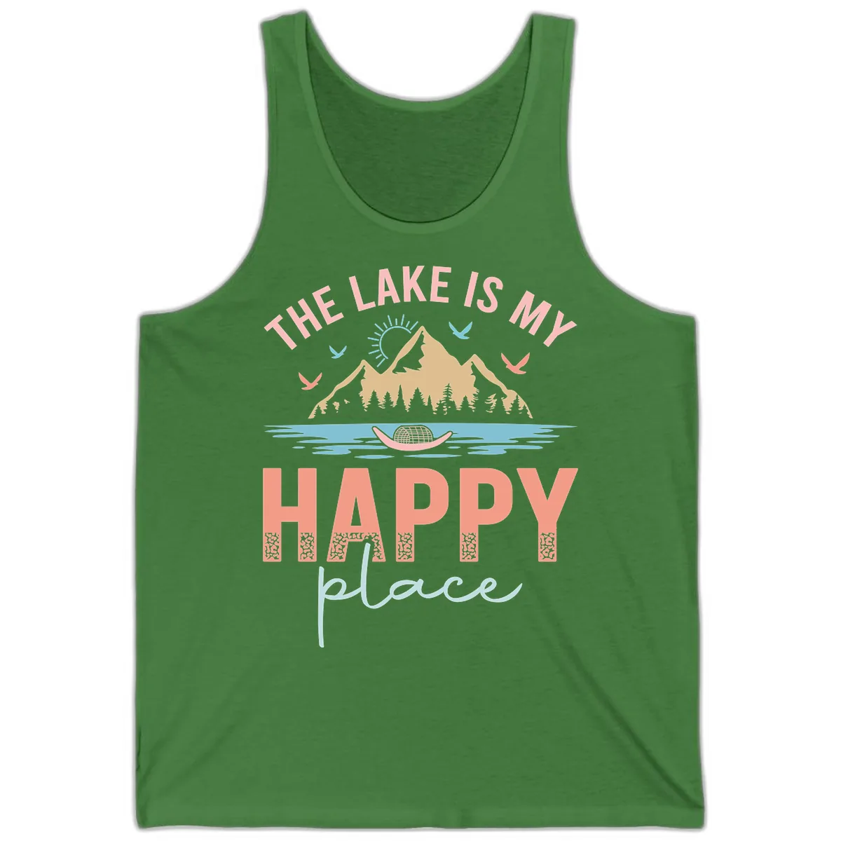 The Lake Is My Happy Place Tank in Leaf