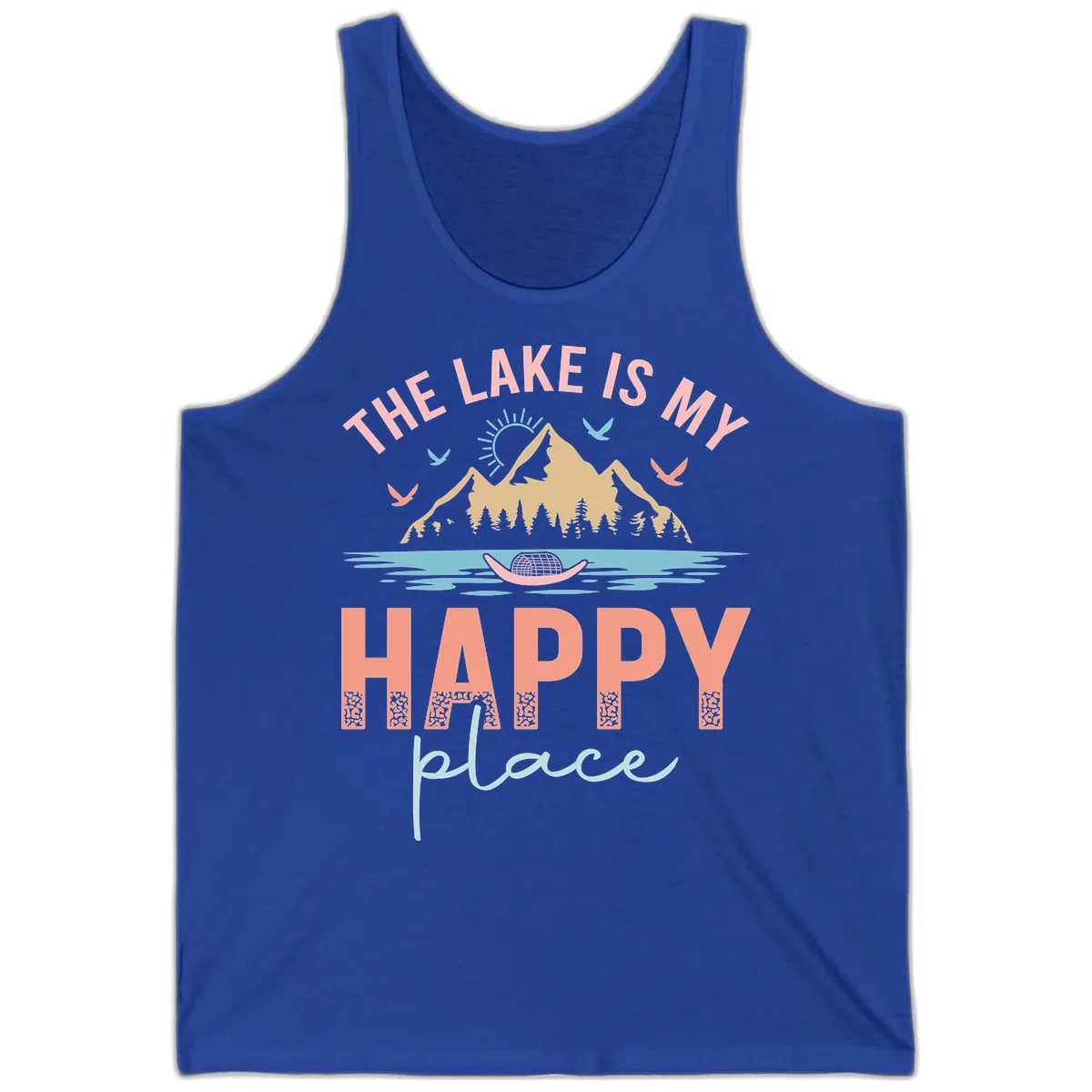 The Lake Is My Happy Place Tank in True Royal