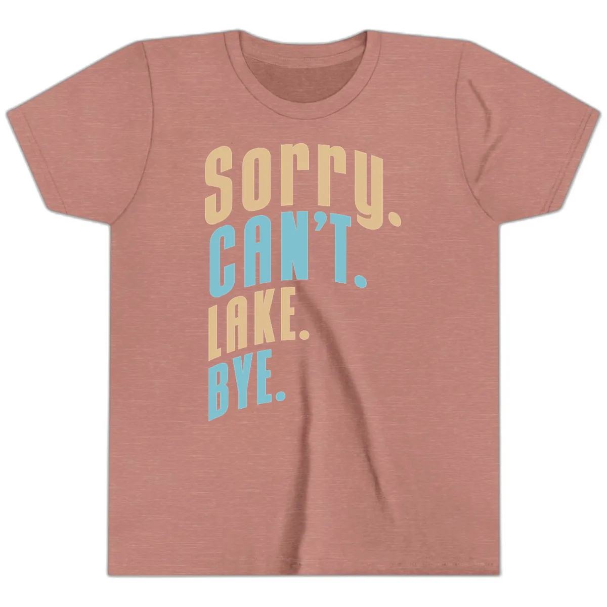 Sorry Can't Lake Bye Typography Youth T-Shirt in Heather Mauve