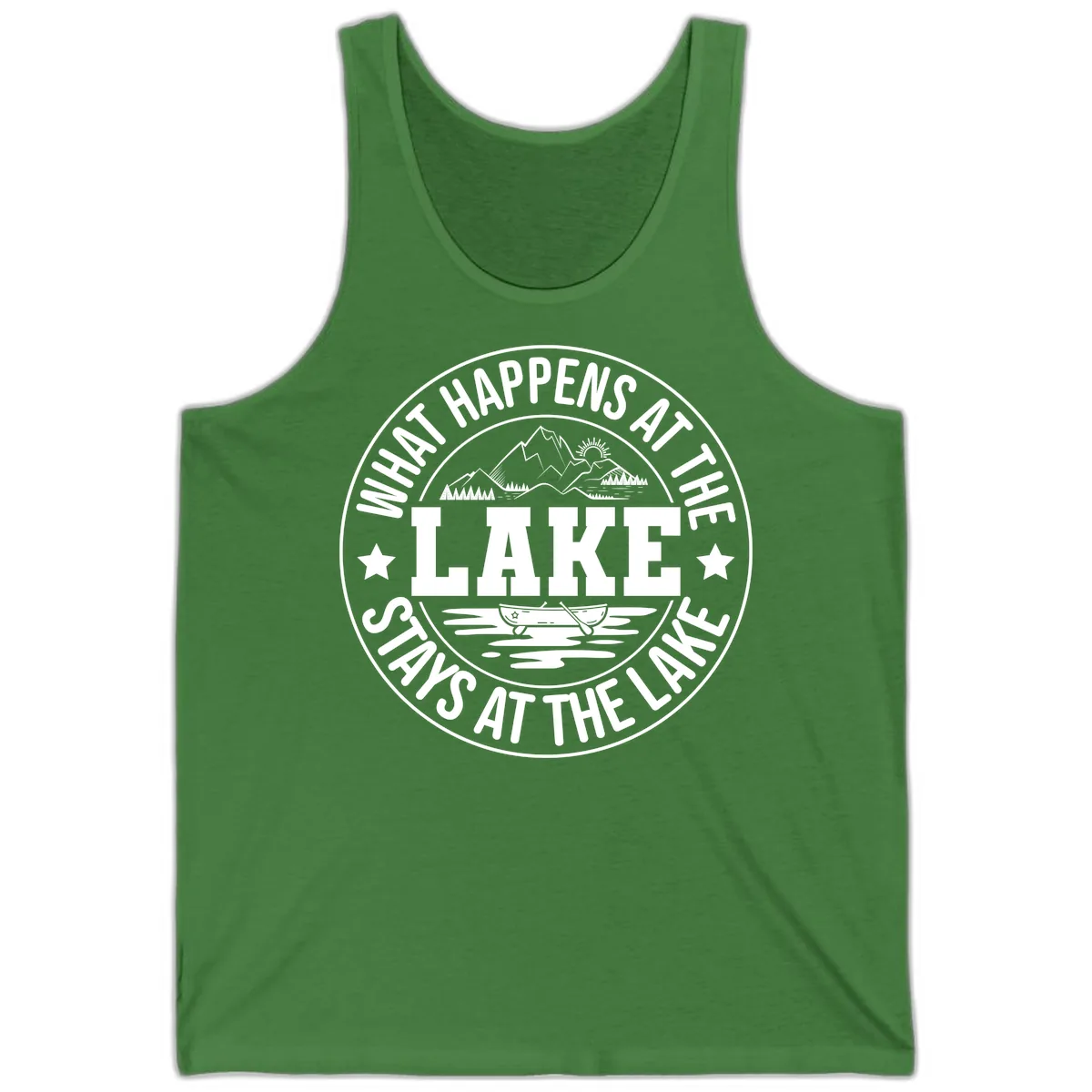What Happens At The Lake Stays At The Lake Design Tank in Leaf