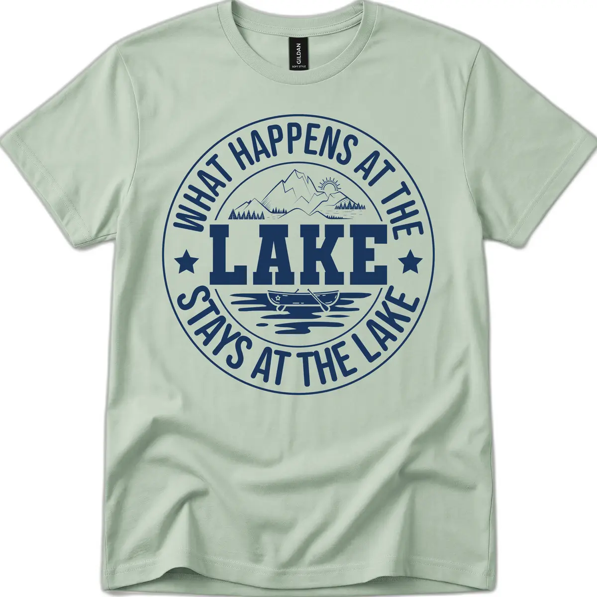 What Happens At The Lake Stays At The Lake Design T-Shirt in Sage