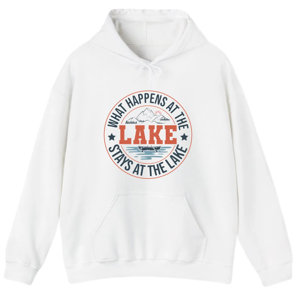What Happens At The Lake Stays At The Lake Hoodie in White