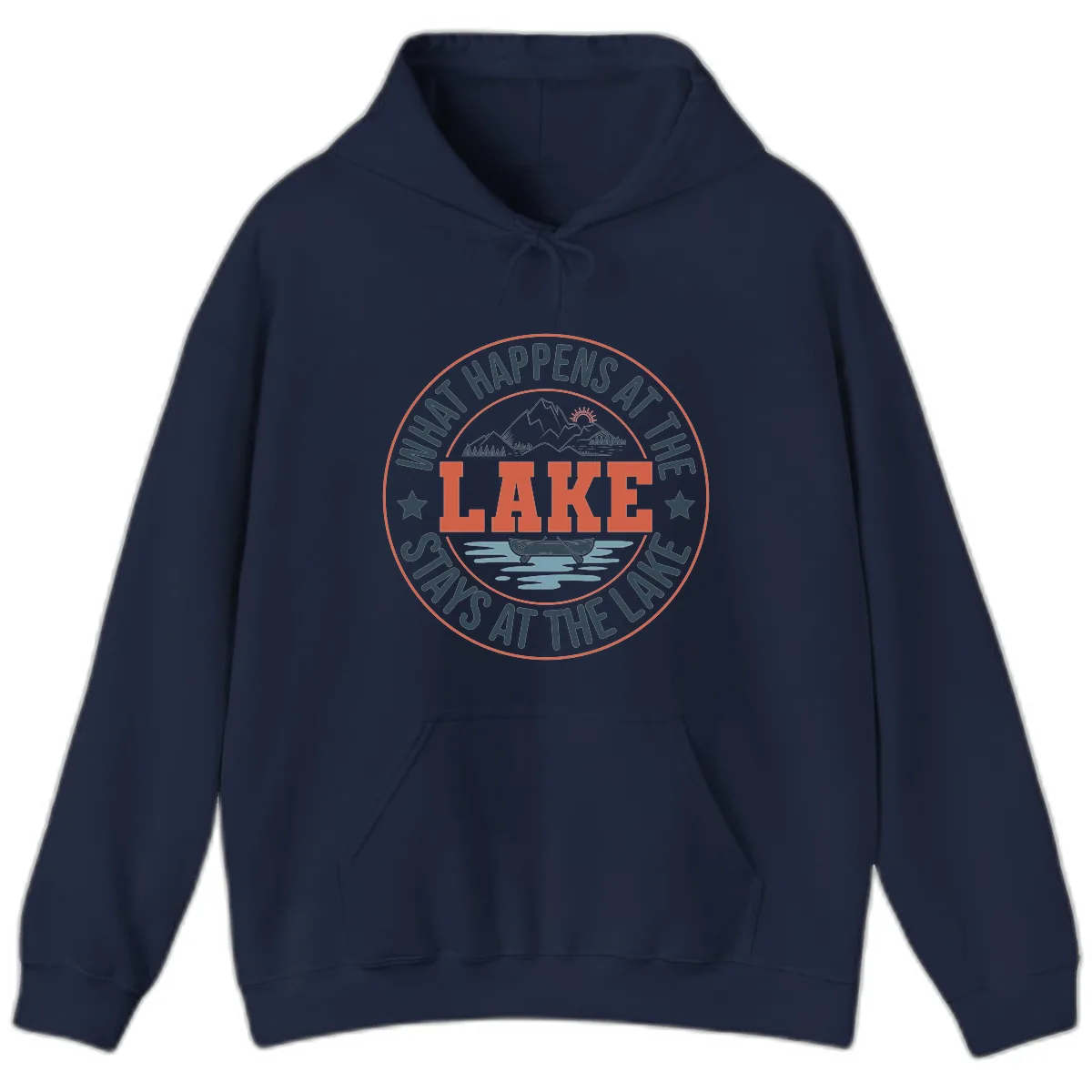What Happens At The Lake Stays At The Lake Hoodie in Navy
