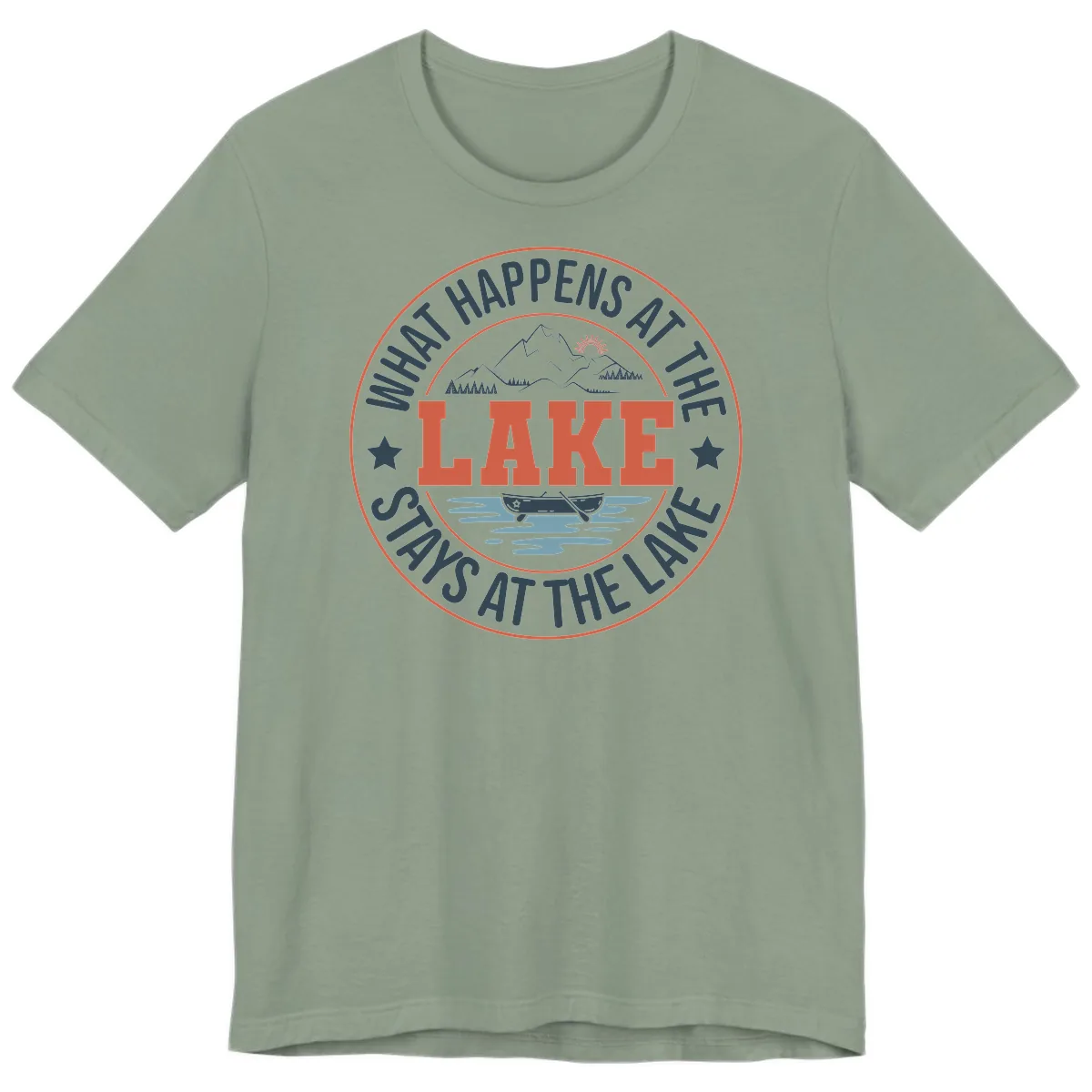 What Happens At The Lake Stays At The Lake Premium T-Shirt in Sage