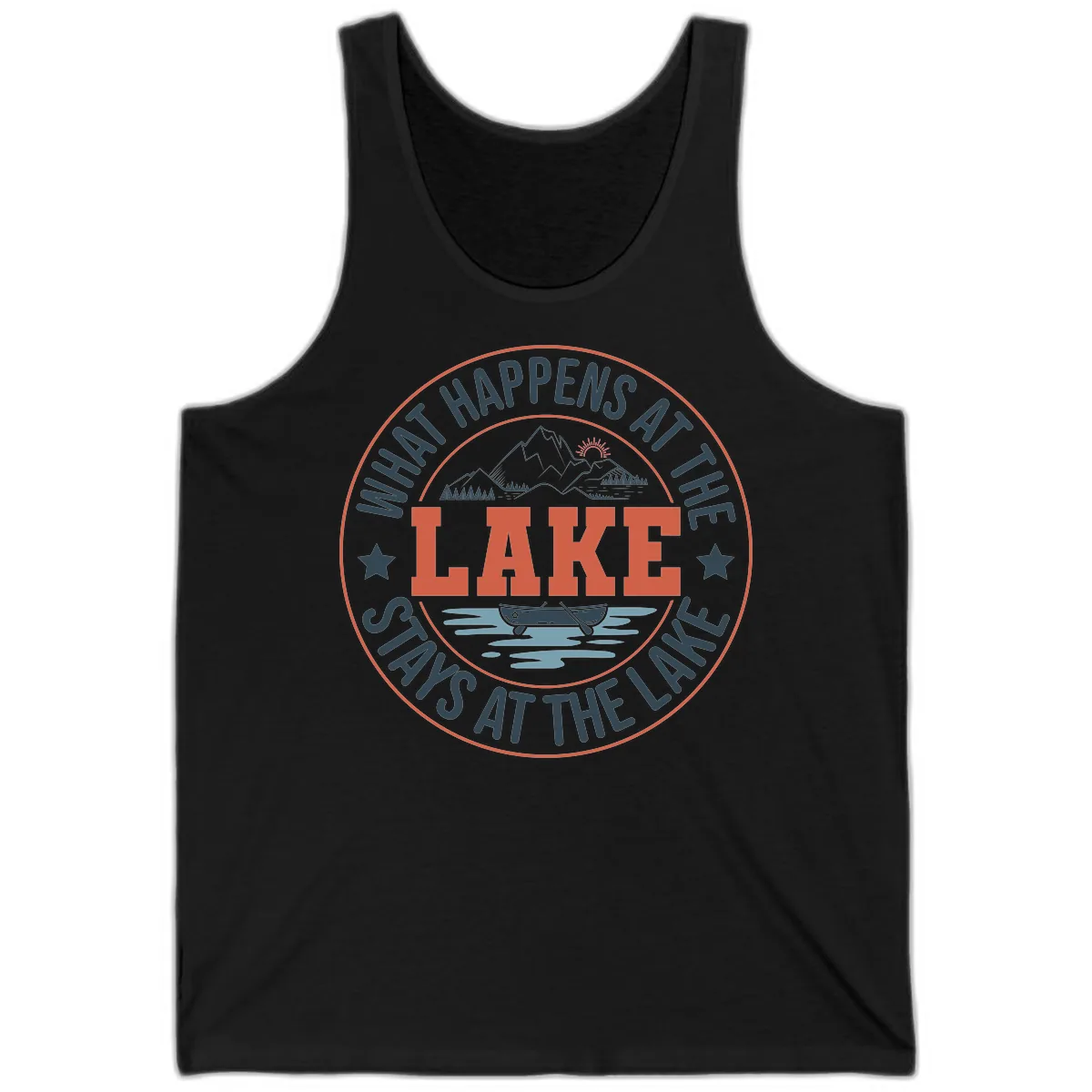 What Happens At The Lake Stays At The Lake Tank in Black
