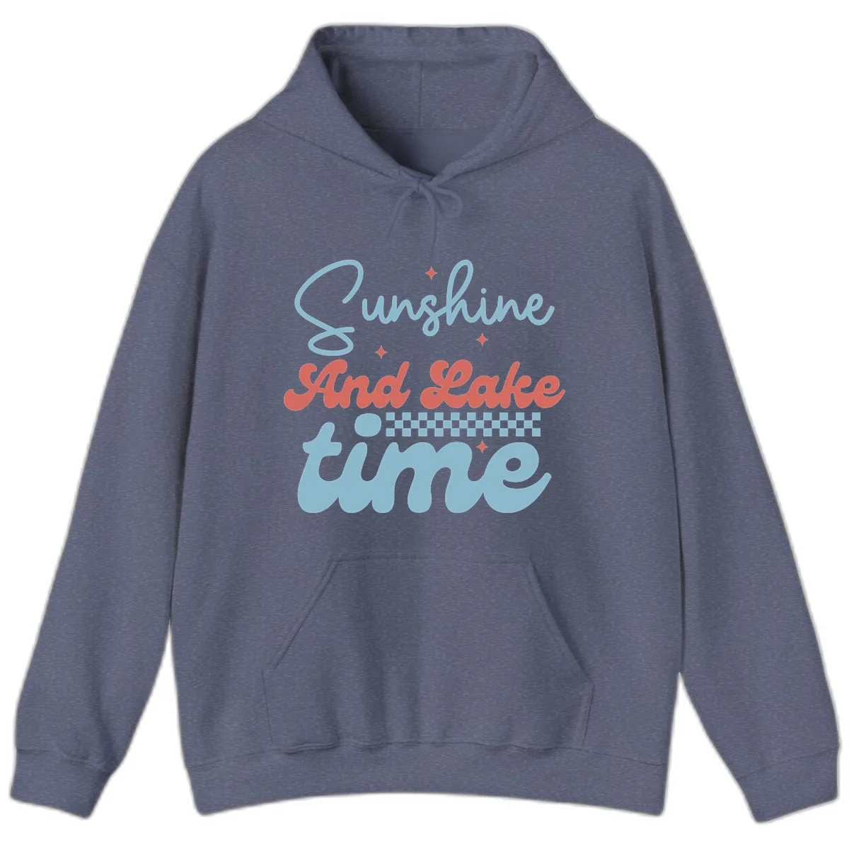 Sunshine And Lake Time Hoodie in Heather Navy