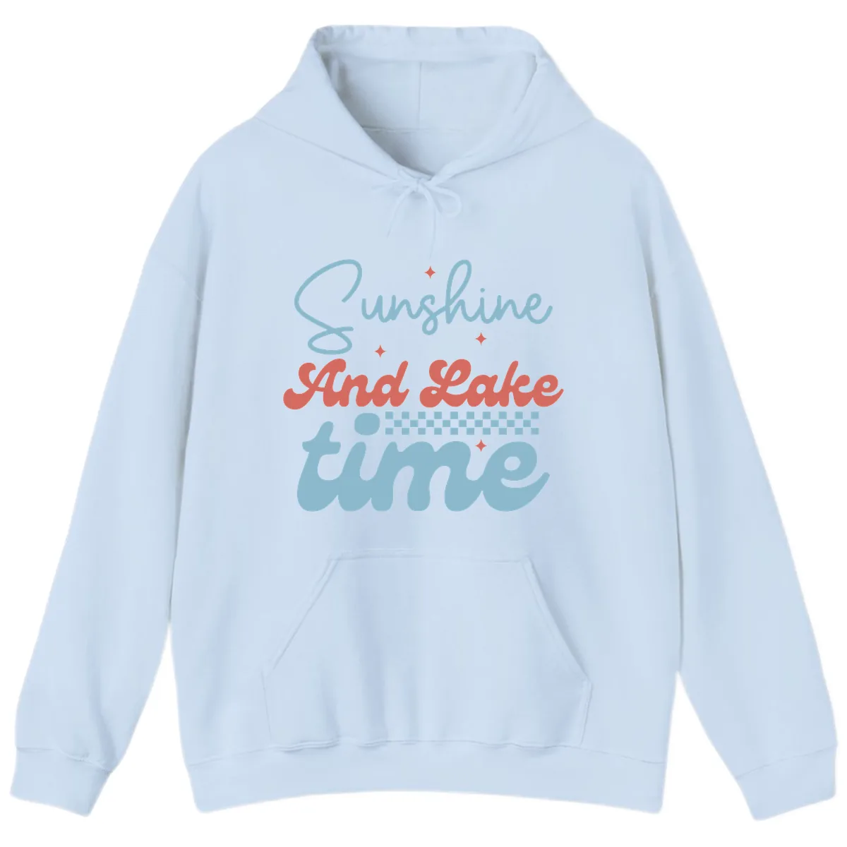 Sunshine And Lake Time Hoodie in Light Blue