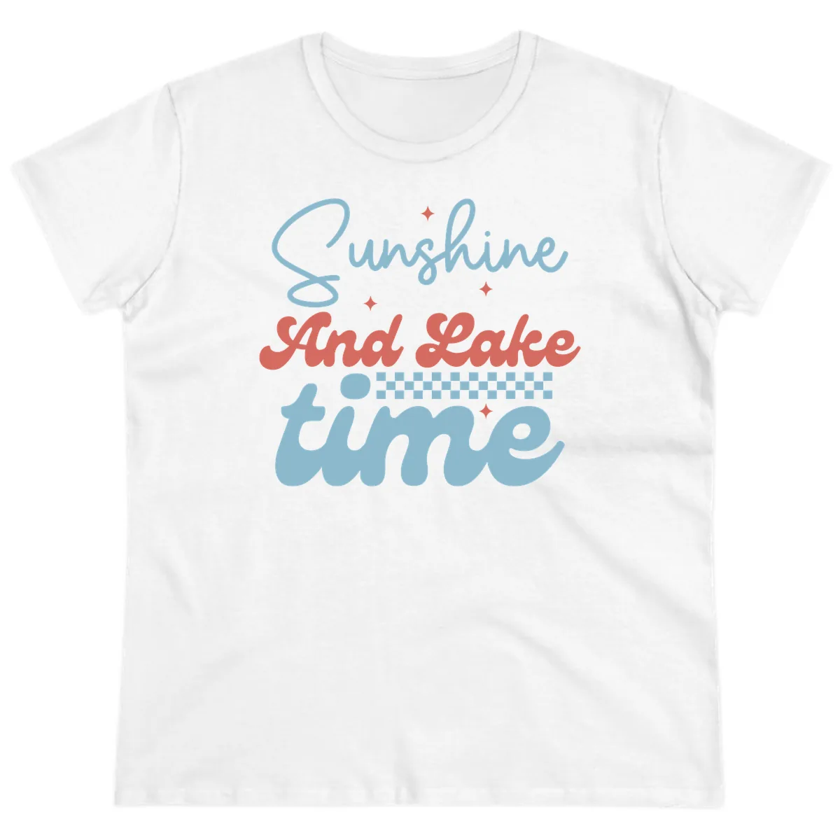 Sunshine And Lake Time Ladies Tee in White
