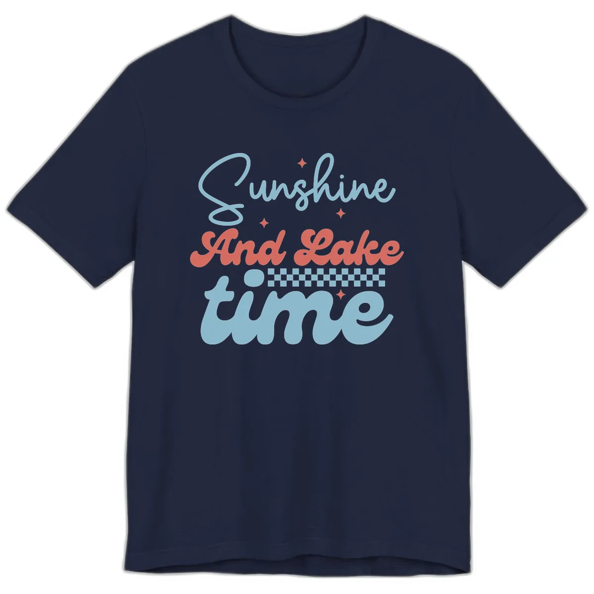 Sunshine And Lake Time Premium T-Shirt in Navy