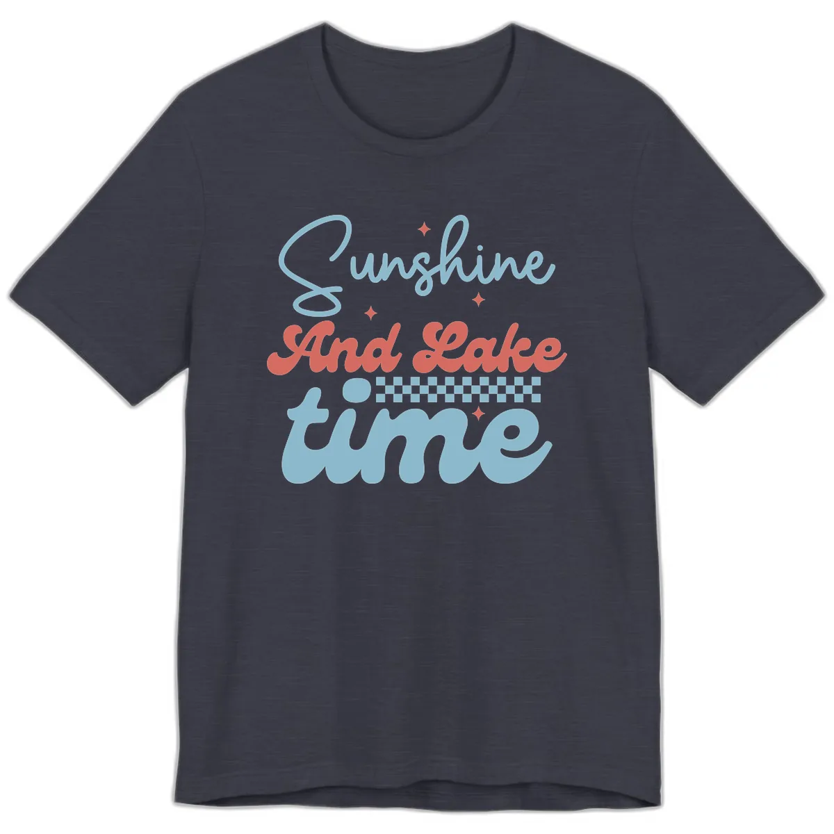 Sunshine And Lake Time Premium T-Shirt in Heather Midnight Navy
