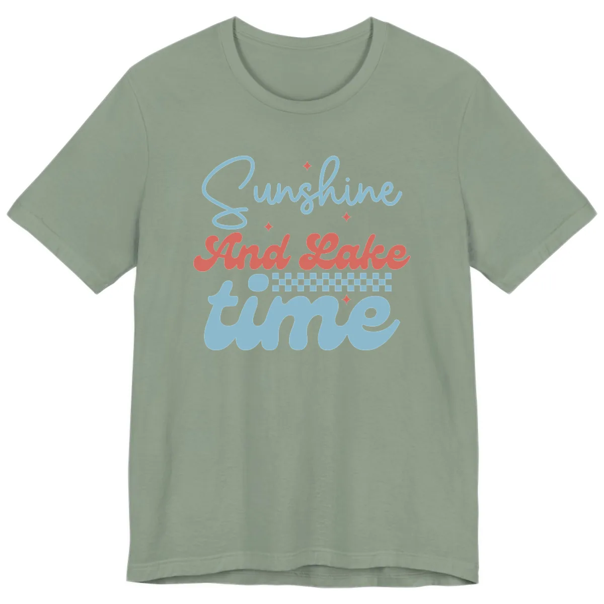 Sunshine And Lake Time Premium T-Shirt in Sage