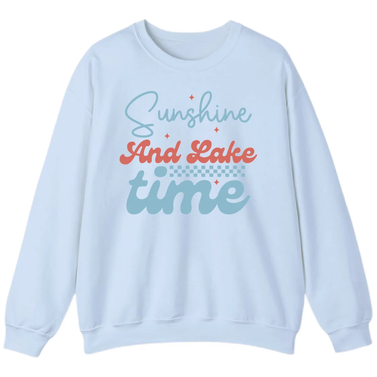 Sunshine And Lake Time Sweatshirt in Light Blue