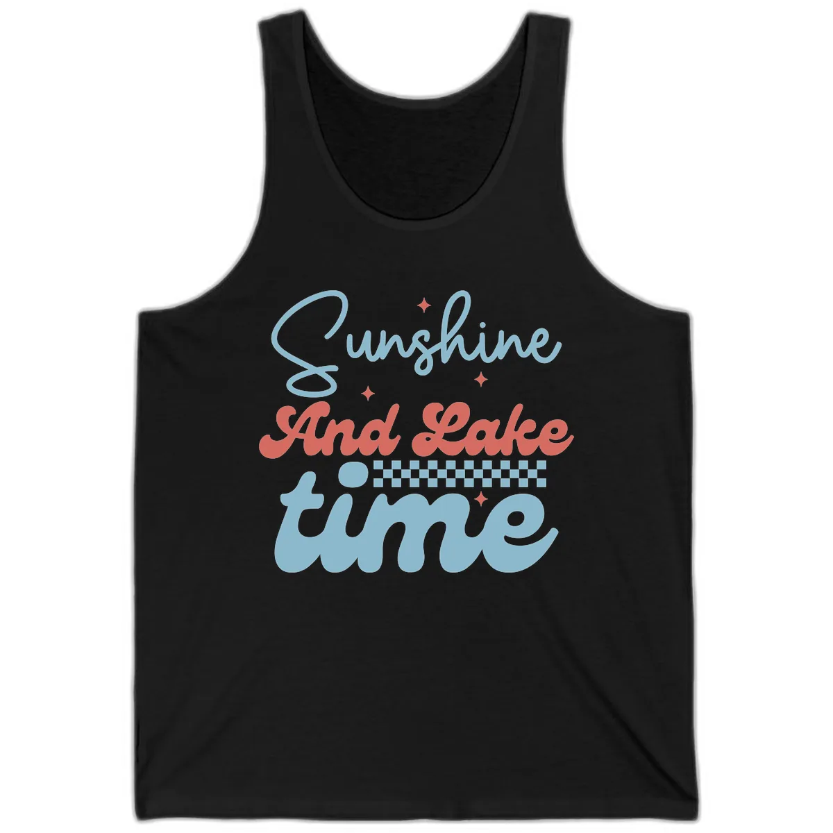 Sunshine And Lake Time Tank in Black