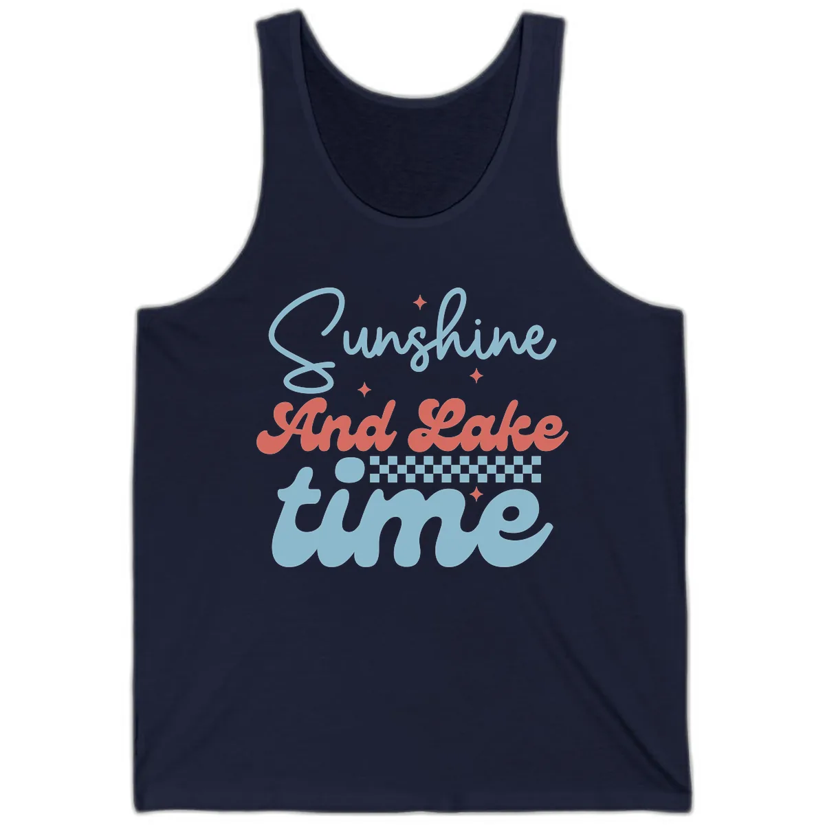 Sunshine And Lake Time Tank in Navy