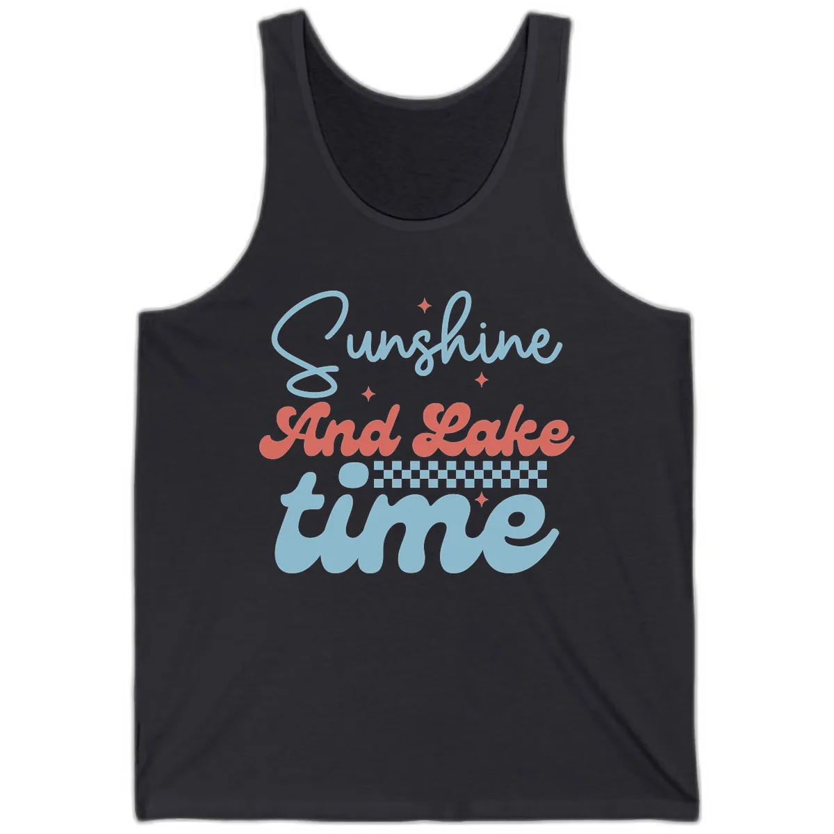 Sunshine And Lake Time Tank in Dark Grey