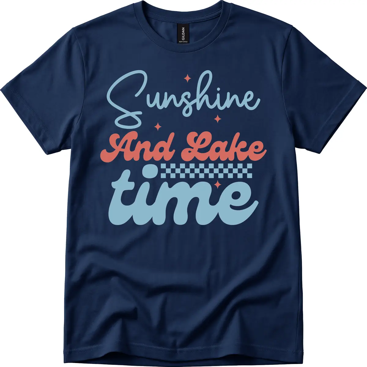 Sunshine And Lake Time T-Shirt in Navy