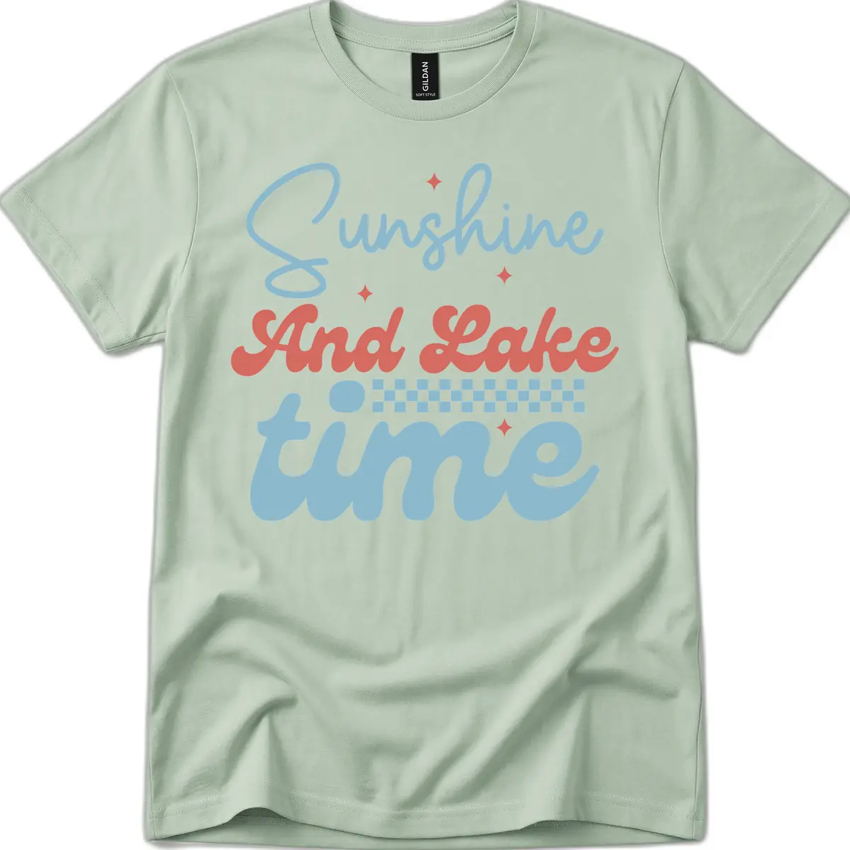 Sunshine And Lake Time T-Shirt in Sage