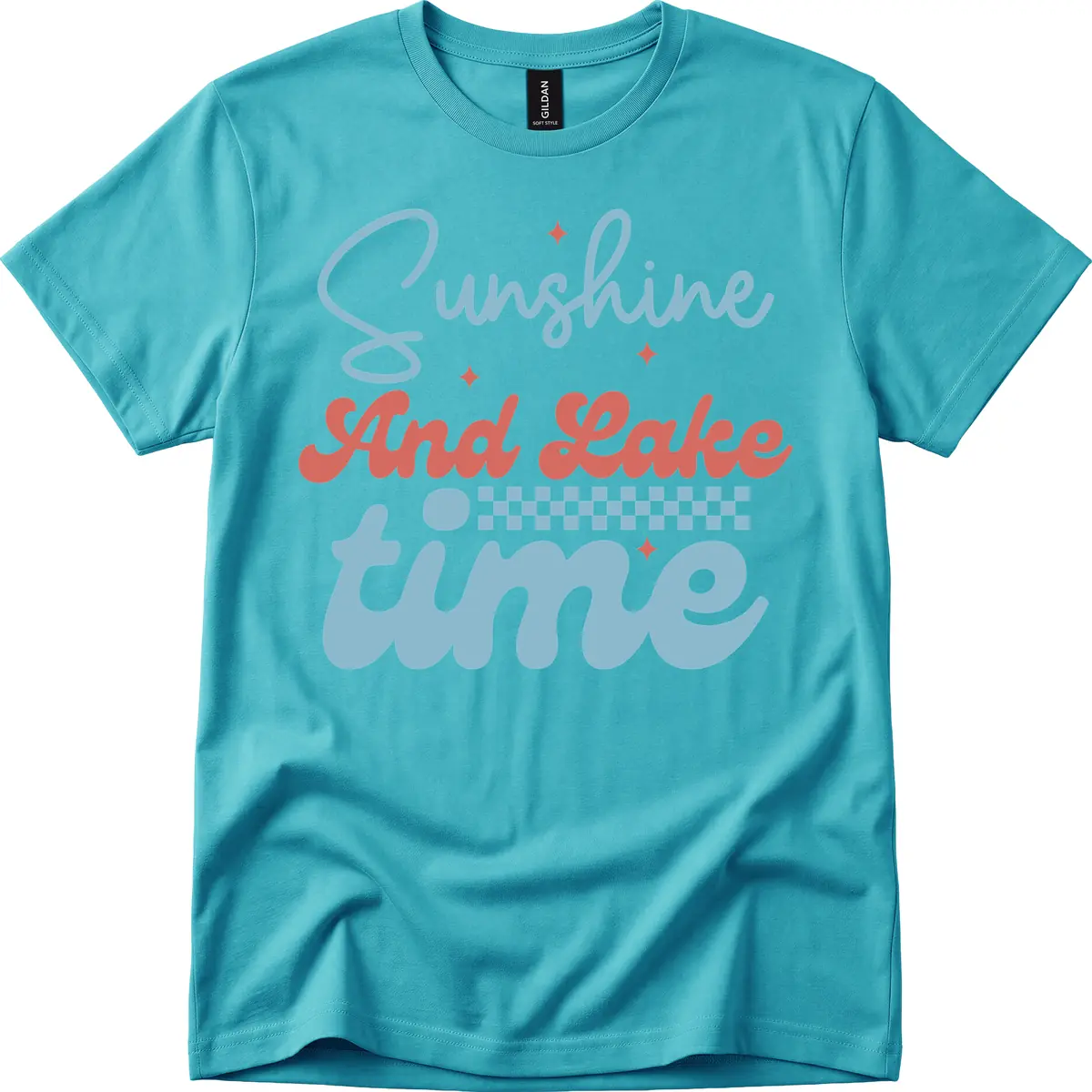 Sunshine And Lake Time T-Shirt in Tropical Blue