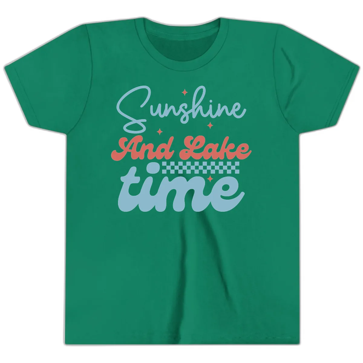 Sunshine And Lake Time Youth T-Shirt in Kelly