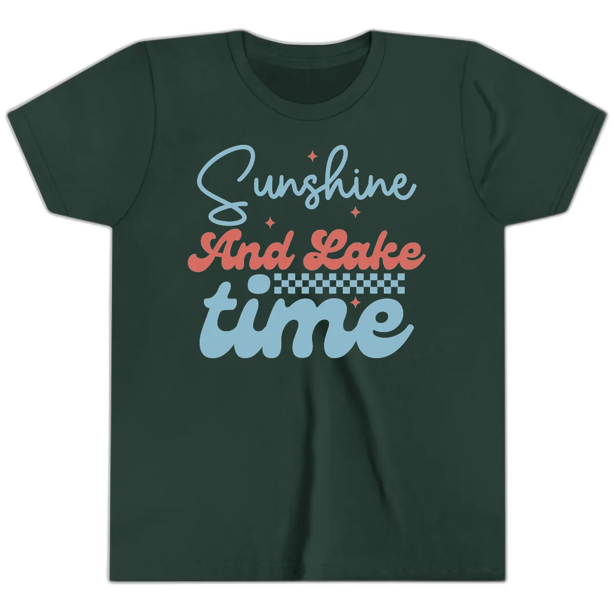 Sunshine And Lake Time Youth T-Shirt in Forest