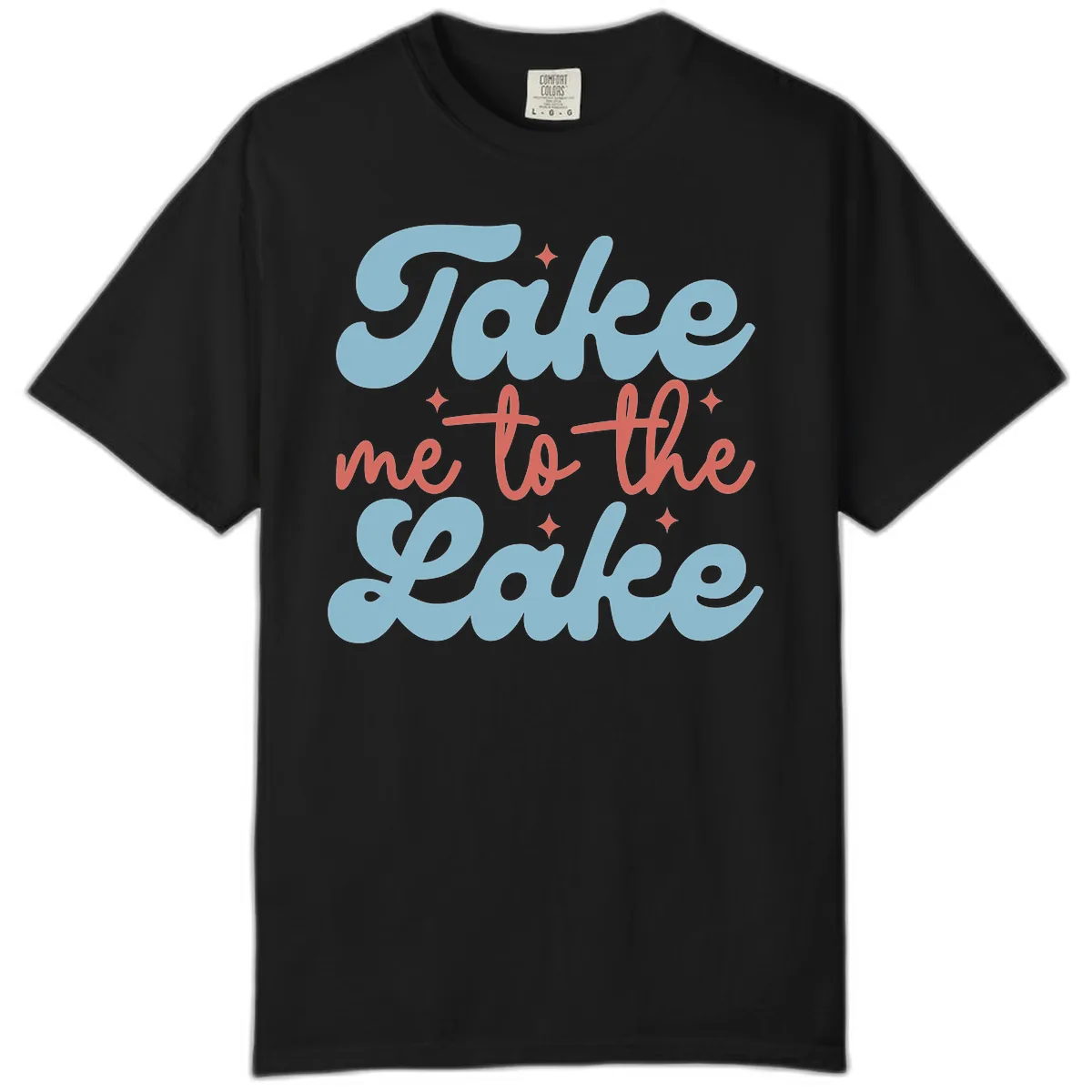 Take Me To The Lake Retro Design Comfort Color in Black