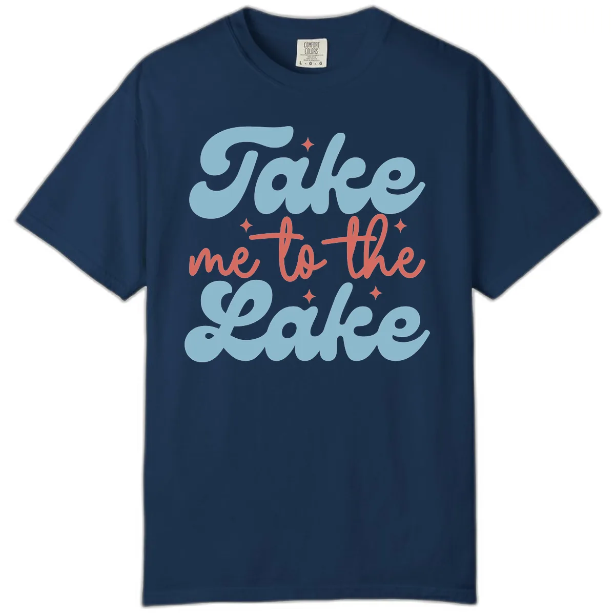 Take Me To The Lake Retro Design Comfort Color in Navy