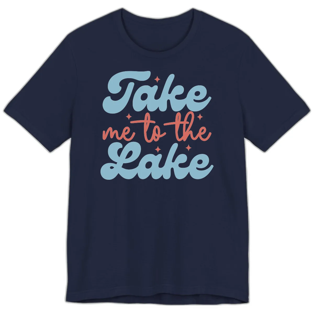 Take Me To The Lake Retro Design Premium T-Shirt in Navy